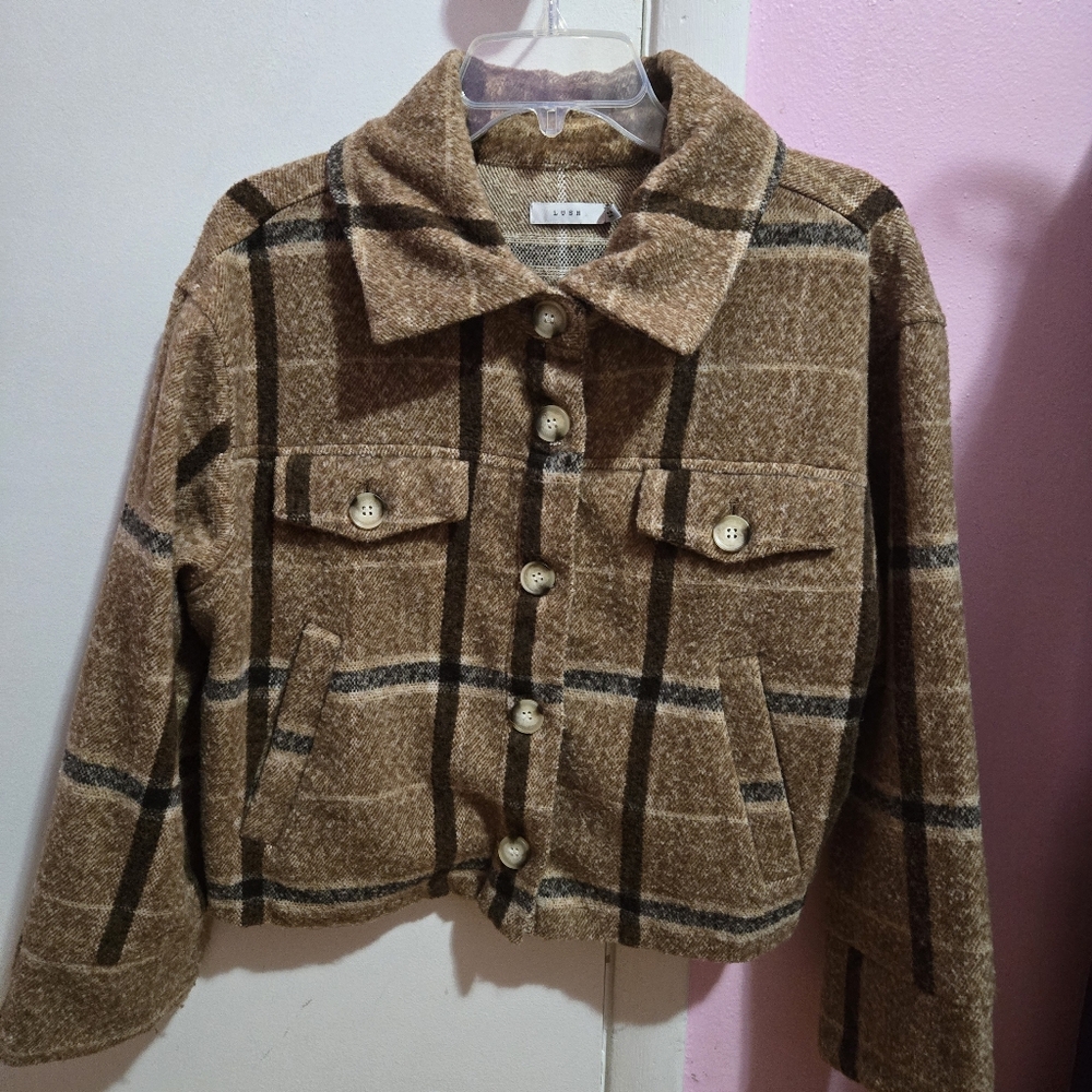 Cropped Plaid Jacket